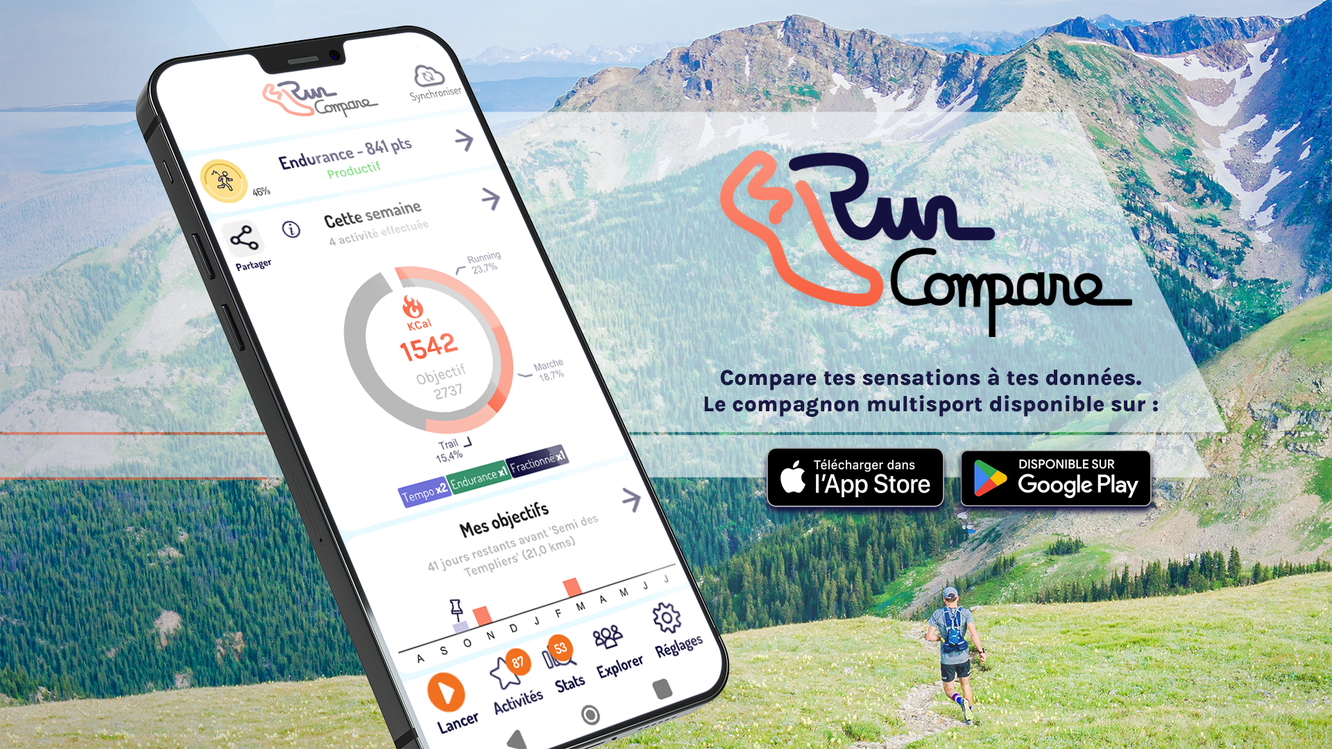 RunCompare - Compare tes sensations à tes données. Application multisport
